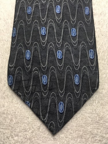 MURANO MENS TIE CHARCOAL GRAY WITH GRAY AND BLUE 4 X 60