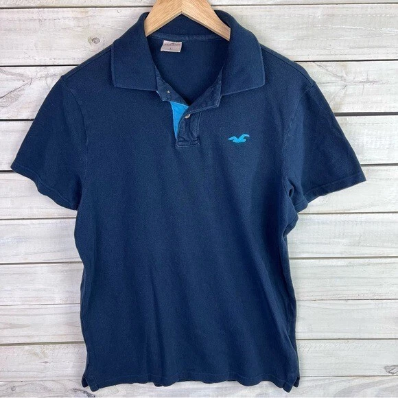 Hollister blue sales polo shirt