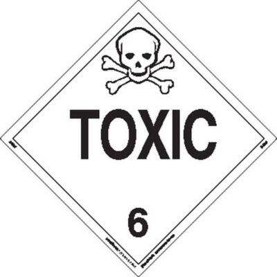 Labelmaster Z-EZ27 Toxic Hazmat Placard, Worded, E-Z Removable Vinyl (Pack of