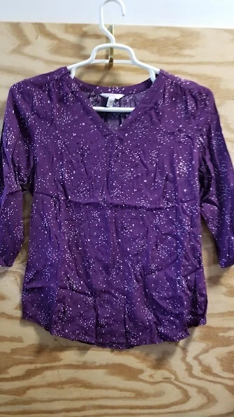 Blusa superior para mujer Croft & Barrow Talla pequeña Cuello B Manga 3/4 Morado Foto 2 de 4