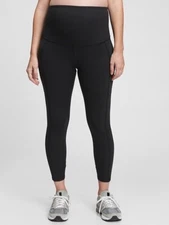 Gap GapFit MATERNITY Full-Panel 7/8 Length Recycled Leggings Size XS- Black-NWOT
