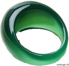 Green Jade Ring Crystal Chalcedony Ring Tail Agate Ring Jewelry LuckStone Jade