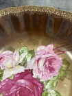 Vintage CT Carl Tielsch Altwasser Hand Painted Roses Bowl pink brown Gold trim — photo 6