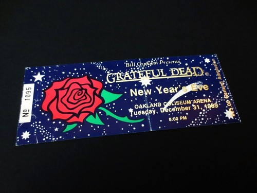 Grateful Dead Ticket 1985 1986 New Years Eve 12/31/1985 Space Rose BGP GDTS Stub - Picture 2 of 12