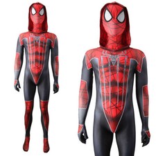 The Amazing Spiderman Hood Jumpsuit Cosplay Suit Costume Halloween Adult Kids