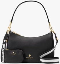 Kate Spade Emma Shoulder Bag Black Leather Crossbody Purse KK068 NWT $429 Retail