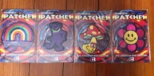 4 Psychedelic Iron-On Patches  Grateful Dead, Magic Mushroom, Flower, Rainbow