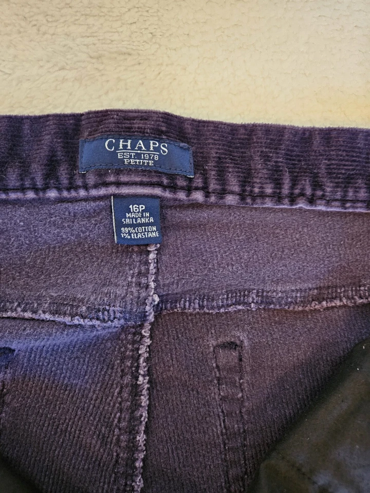 Pantalón clásico de pana Chaps para mujer talla 16p púrpura envío rápido Foto 3 de 4