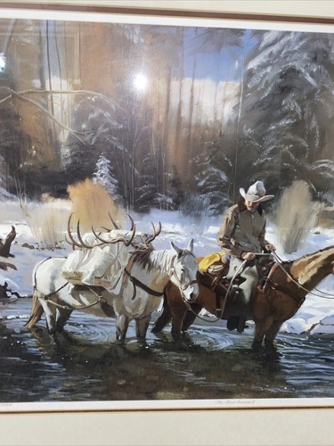 vintage Fred Fellows Signed Print. Matted and Framed. the first snowfall - Picture 5 of 10