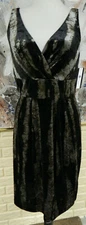 NWT AB STUDIO SIZE 8 EMPIRE WIDE WAIST VELOUR SHIMMERING BROWN AND BLACK DRESS