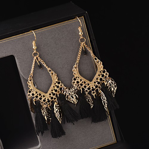 Womens Fashion Bohemian Earrings Long Tassel Fringe Boho Dangle Earrings Jewelry - Picture 43 of 56