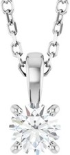 14K White 1 CTW Natural Diamond 18" Necklace