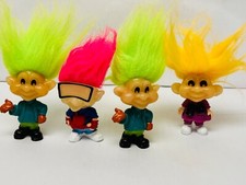 Vintage 1990s Burger King Kids Club Glow in the Dark Troll Doll set of 4- BIN 10