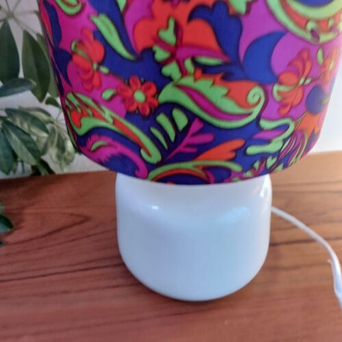 Psychedelic Large 60s 70s retro Table Lamp & base Lampshade Retro Funky Red - Picture 8 of 13