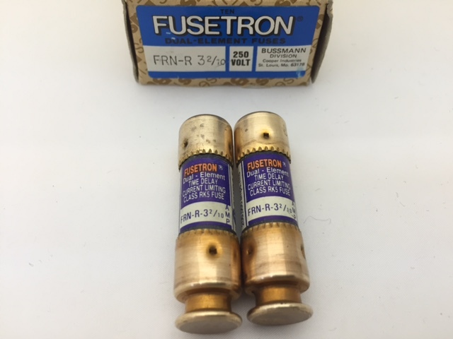 FRN-R-3-2/10 Bussmann, 3.2A 250vac, Time Delay, Dual Element Industrial ...