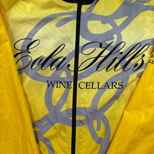 Chaqueta de ciclismo Sugoi para hombre pequeña amarilla cremallera completa "Will Bike for Wine" Eola Hills - Imagen 5 de 14