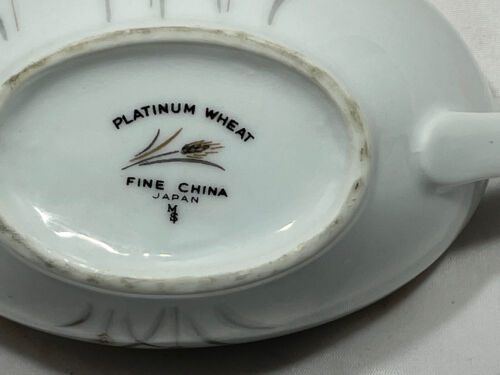 Vintage Fine China Of Japan Platinum Wheat Gravy Bowl - Picture 5 of 5