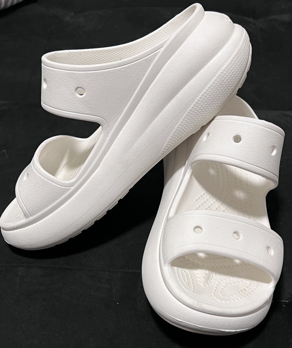 ■CROCS■ Women's Classic Crush Sandals WT 23SUSD207670 23SU Crocs Unisex Classic Crush Sandals Men's 7 Women's 9 White