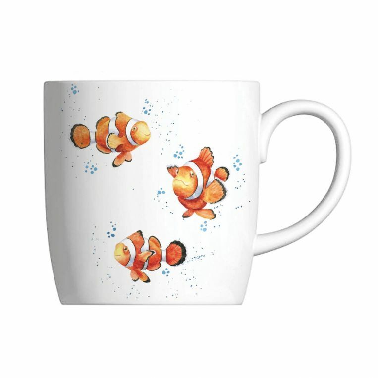 Wrendale Designs Royal Worcester  ""Clowing Around "" Crown Fish Mug