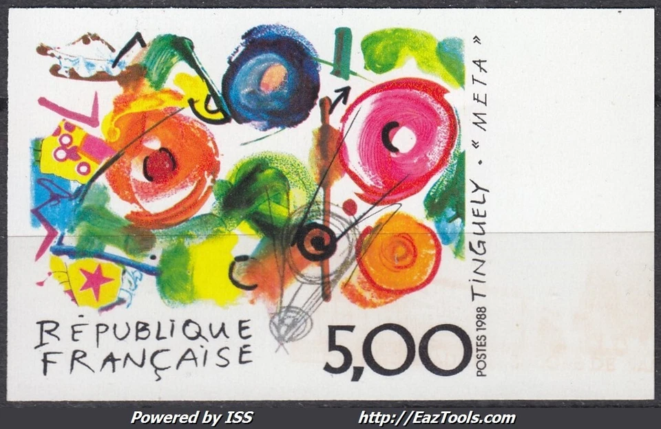 TIMBRE FRANCE TINGUELY N° 2557 NON DENTELE NEUF SANS GOMME - Photo 1/1