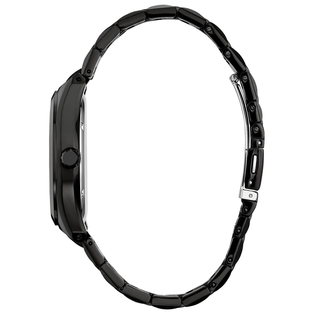 Citizen Eco-Drive Mens Date Indicator Black Stainles Steel Watch