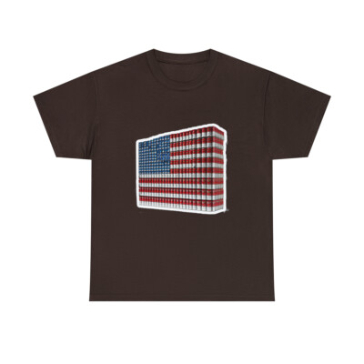 US Adults - America - American flag made of cans - Unisex Heavy Cotton Tee