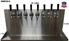 Wall Mount Beer Dispenser 8 Faucets- Steel Draft Beer Tower made in USA- WMD30-8