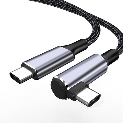 USB C to USB C Cable 90 Degree Type C 100W Cord 480Mbps Fast Charging Nylon Cabl - Photo 3 sur 13
