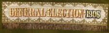 5220 1906 General Election Banner On Painted Silk By George Tutill Of London