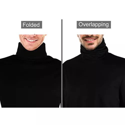 Men's Slim Fit T-Shirt Turtleneck Pullover Long Sleeve Jumper Top Warm Casual US - Picture 4 of 15