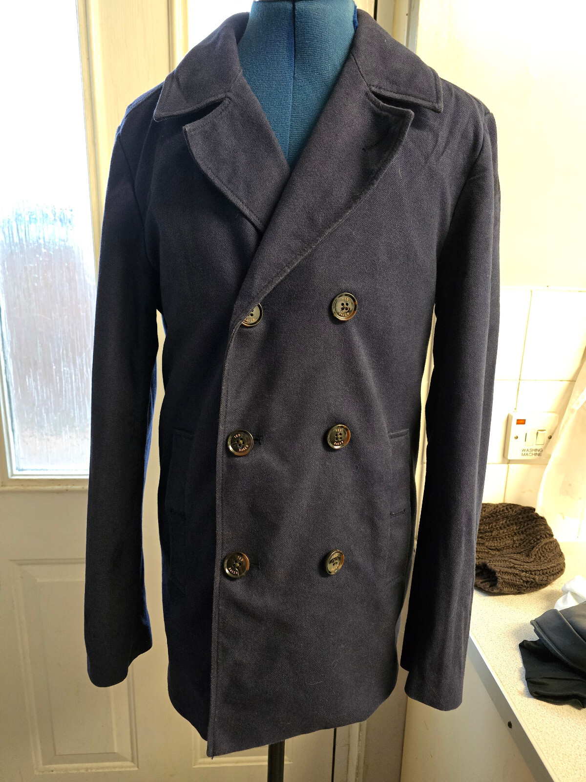 Ted Baker Mens PeaCoat Double Breasted Jacket removable quilt liner  size 2