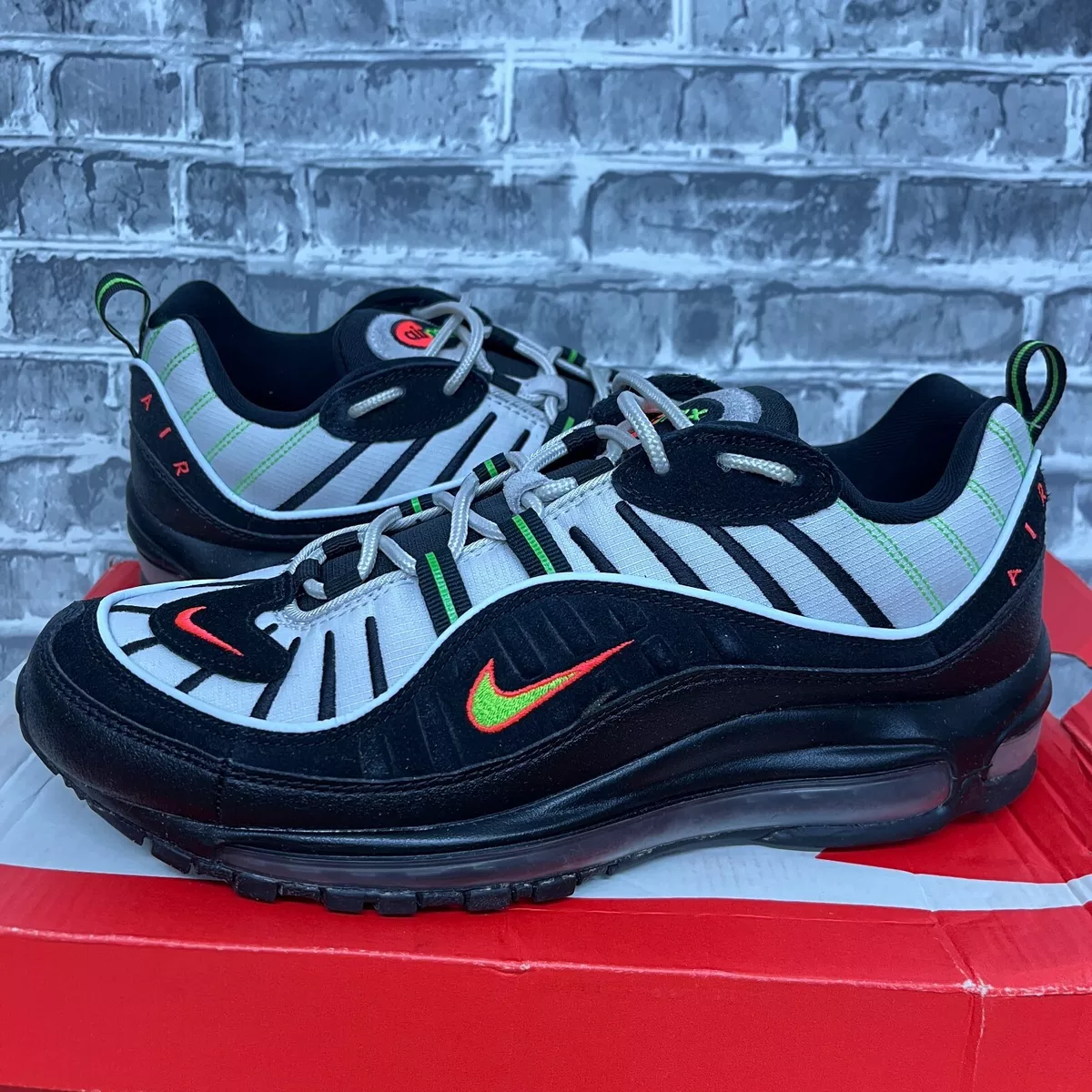 Nike air max 98 white blue orange  and top  black
