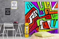 3D Color Graphics ZHUA851 Photo Curtain Window Blockout Fabric Amy 2023