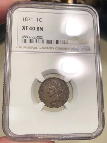 1871 Indian Head Cent graded XF40BN by NGC Better Date 1C Mid Grade Affordable