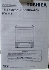 TOSHIBA VHS VCR Player Recorder 13" CRT TV Combination MV13N3 Owner's Manual