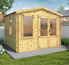 LOG CABIN GARDEN ROOM SUMMERHOUSE OUTDOOR HOME OFFICE STUDY 10x9ft  3.3m x 3m