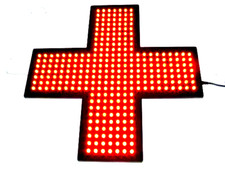 CROCE A TECNOLOGIA LED ROSSI  PER PARAFARMACIA  USO  INTERNO VETRINA  48 X 48 CM