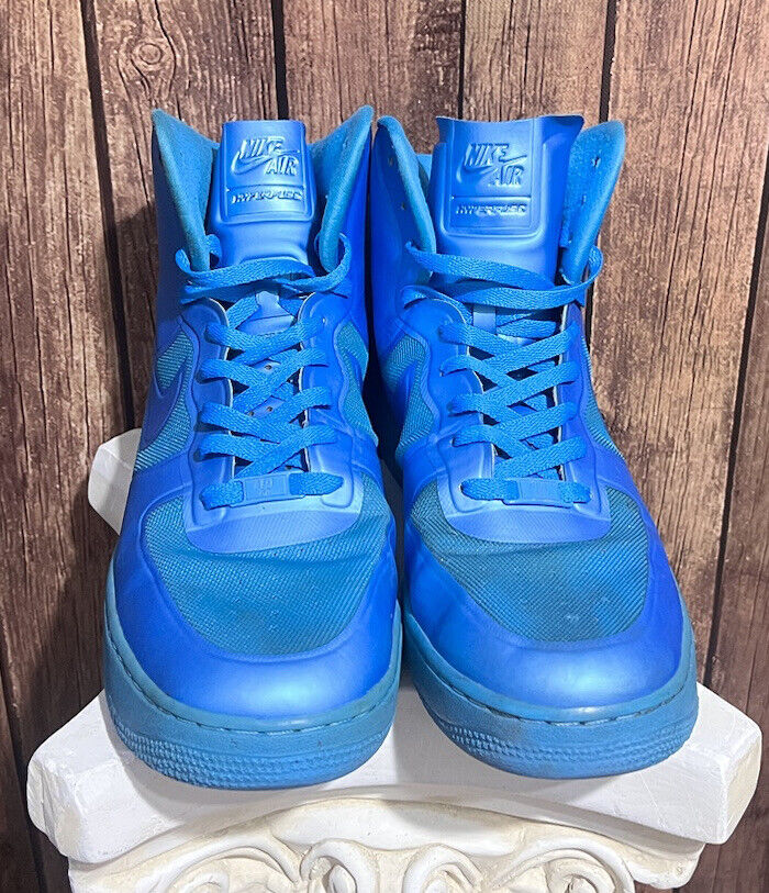 Rare Mens Nike Air Force AF-1 Hyperfuse 454433-400 Bleu Hi Rare Mens Nike Air Force AF-1 Hyperfuse 454433-400 Bleu Hi