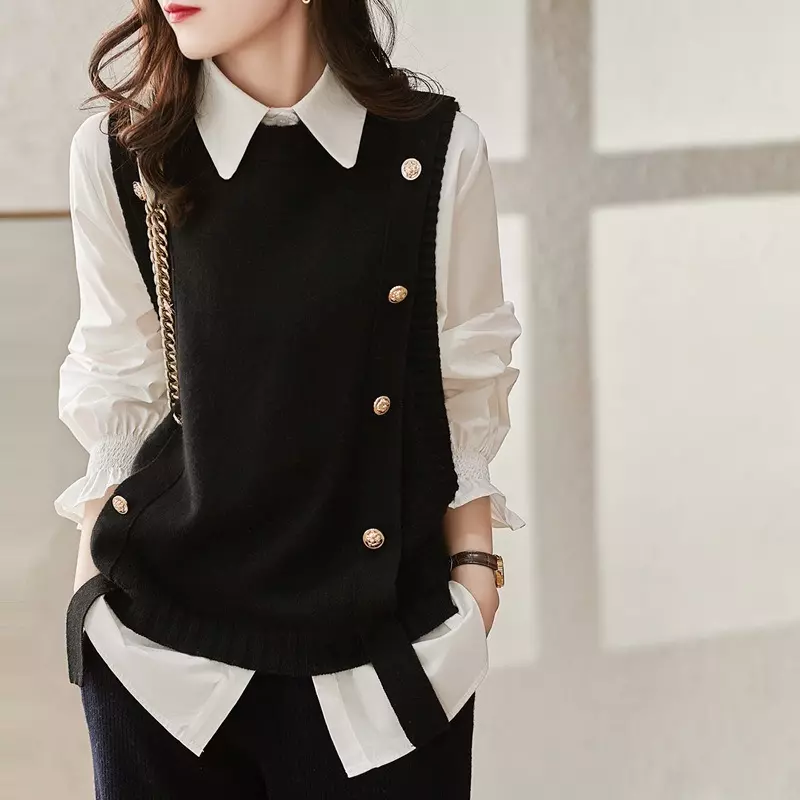 Ladies Knitted Vest Tank Tops Waistcoat Jumper Sweater Retro