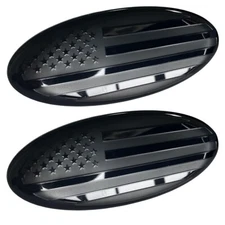 2pcs 9" inch FRONT GRILL Tailgate US Flag Oval Emblem Badge Trim Ford F150 F250