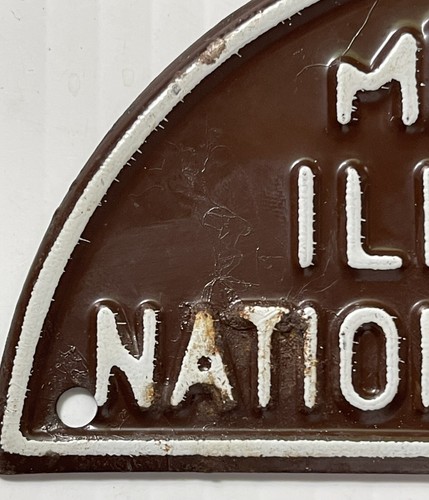1950s 1960s ILLINOIS NATIONAL GUARD STEEL LICENSE PLATE TOPPER AUTO BICYCLE - Picture 5 of 5
