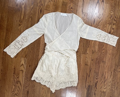 Zimmermann Dress 0 Womens Off White Romper Ruffle Detail Trim - Picture 7 of 22