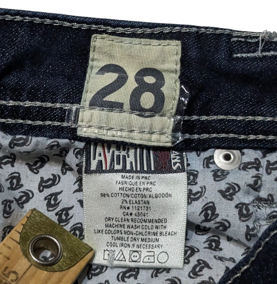Pantalones de mezclilla vintage Y2K Jimmy Taverniti So 28 x 33 tiro bajo corte bota desgastados Foto 4 de 4