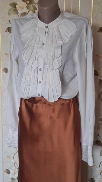 Women Phase Eight Shirt White Silk 38 / M / 46 #CDN1