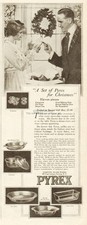 1917 Pyrex Glass Ovenware Antique Ad Christmas Set Corning Glass Works NY