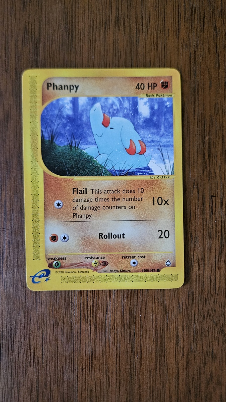 Phanpy - 100/147 - Common - WOTC Aquapolis - Pokémon TCG - NM