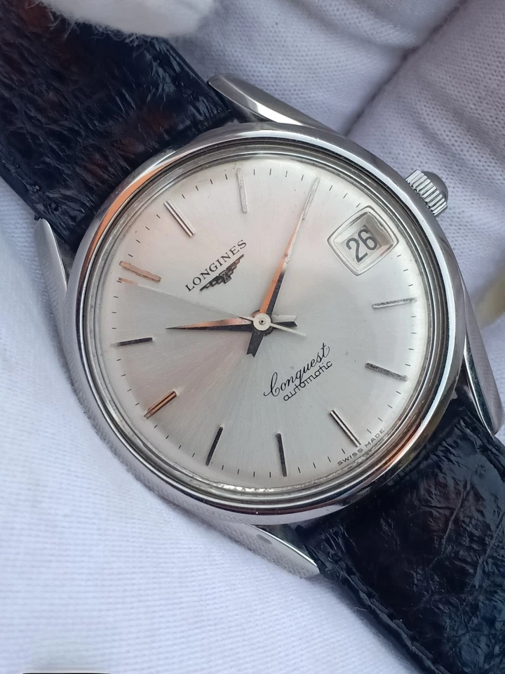 (REPARADO) Longines Conquest 1967 vintage cuerda automática fecha Cal.291 Foto 2 de 4