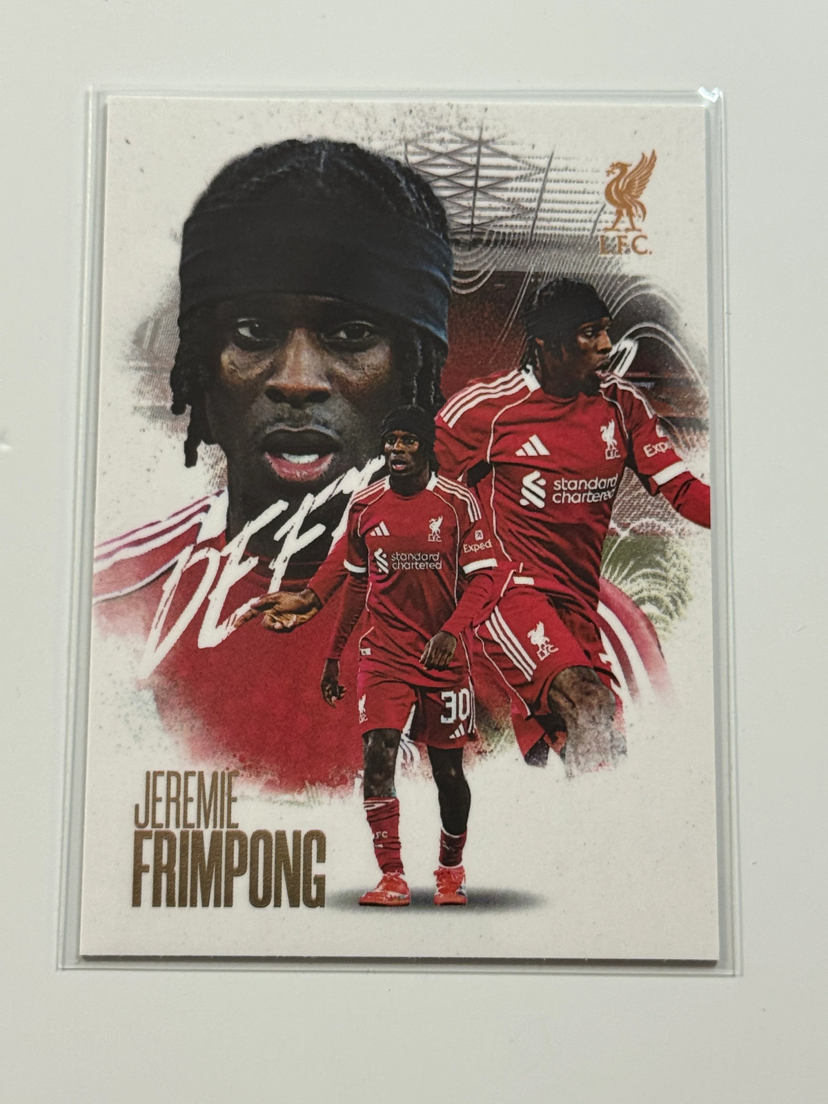 2025-26 Futera Club FX Liverpool Portrait Base #09 Jeremie Frimpong