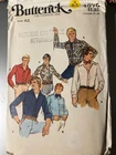 VTG Sewing Pattern BUTTERICK-#4575-MEN'S SHIRTS-3 VIEWS-SIZE 42 CHEST-NEW,UNCUT