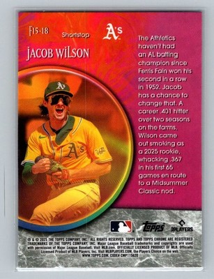 スポーツ選手 SKYBOX MLBCard E-TICKET 15/15 complete 2025 Topps Update Chrome #F15-18 Jacob Wilson Fortune 15 RC | eBay